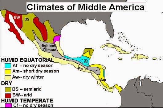 Climate Map Of Latin America - Central America Climate Map