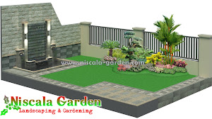 SKETSA 3D DESAIN TAMAN DAN KOLAM