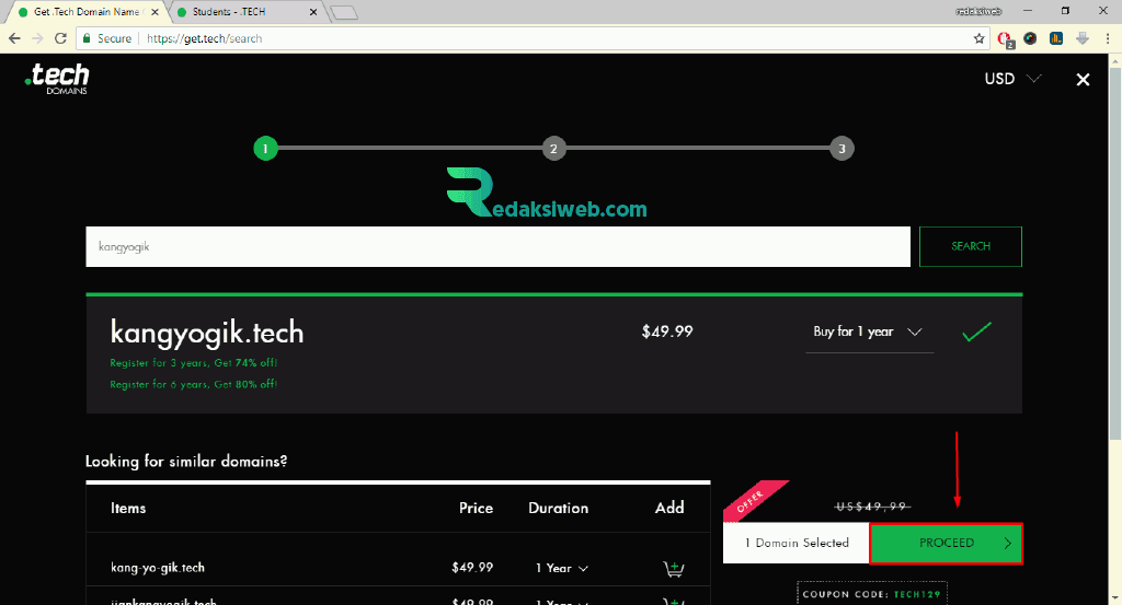 Cara Mendapatkan Domain Tech Gratis Dari Gettech Redaksiweb