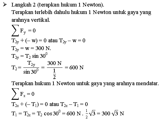Menghitung tegangan tali dengan hukum Newton Menghitung tegangan tali dengan hukum Newton