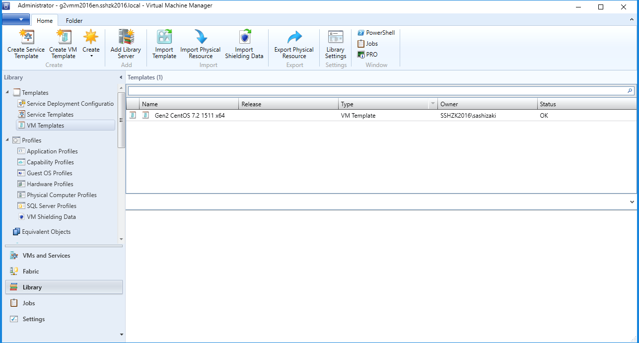さっしーの試してみるか3: SC 2016 VMMでLinux VM Template
