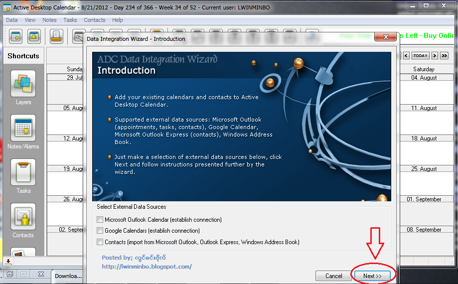 လြင္မင္းဗိုလ္(နည္းပညာ) Active Desktop Calendar 7.95 (32bit and 64bit)
