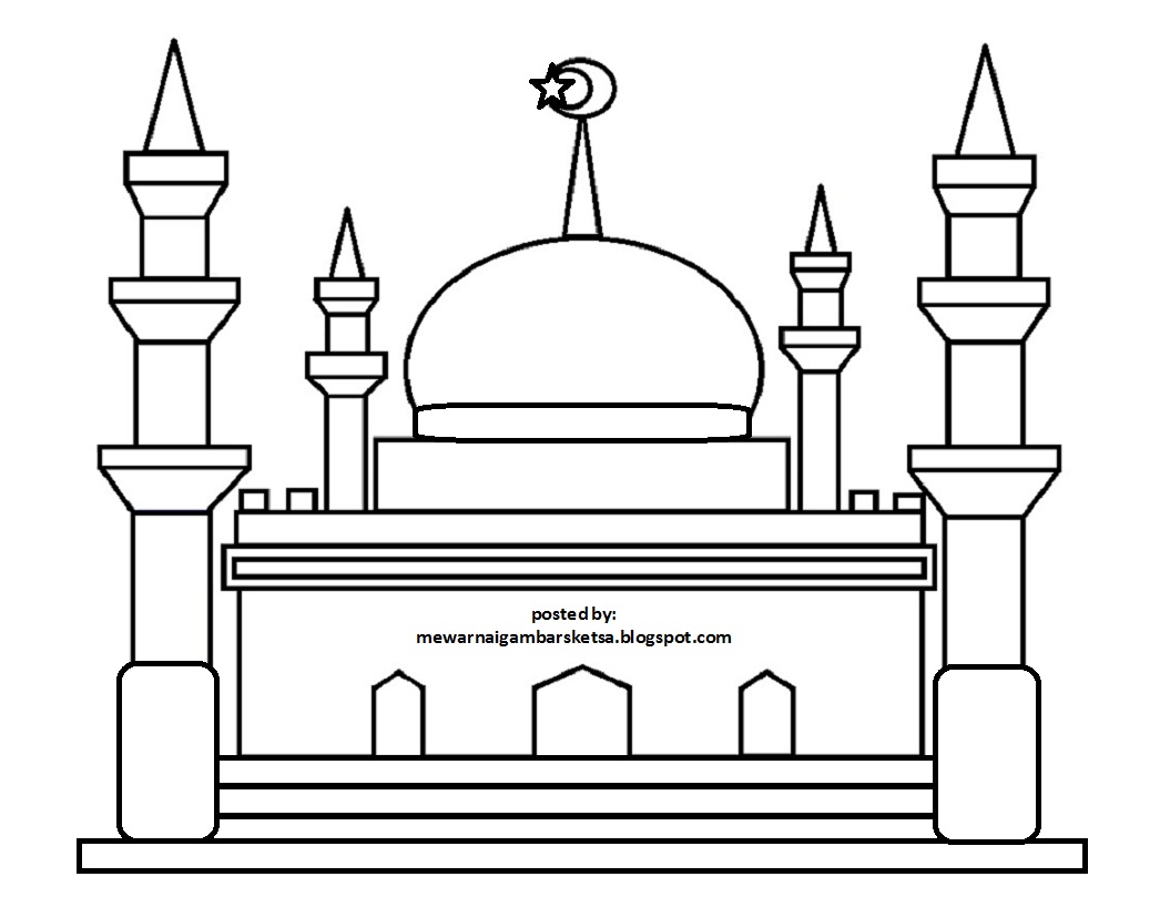 Sketsa Gambar Masjid Untuk Anak Tk Cari