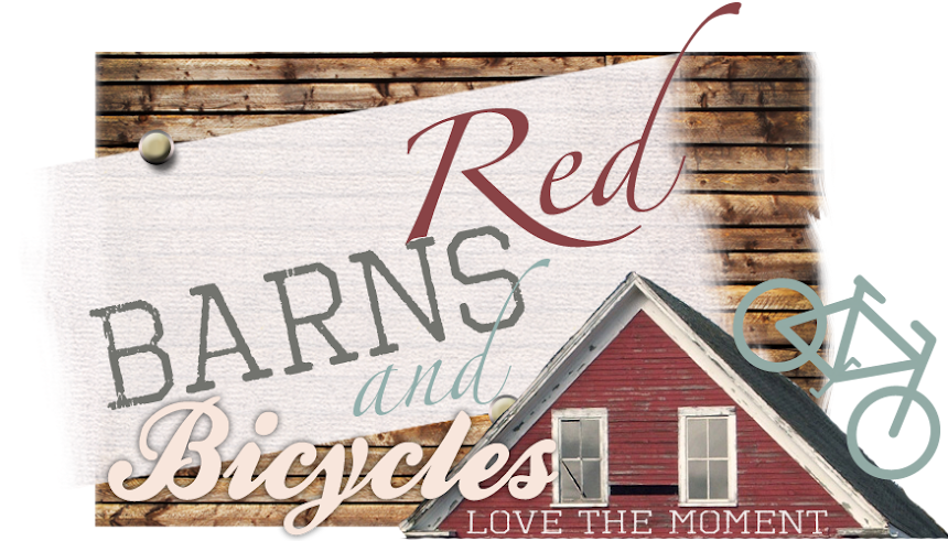 red barns and bicycles