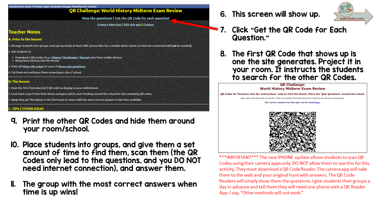 Review for Exams with a QR Code Scavenger Hunt Leah Cleary Secondary