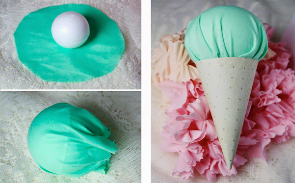 Cómo hacer conos de helados en tela papel