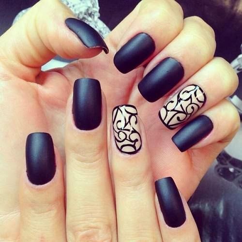12 Amazing Black Nail Art Designs 2017! Nail and Beauty Ideas