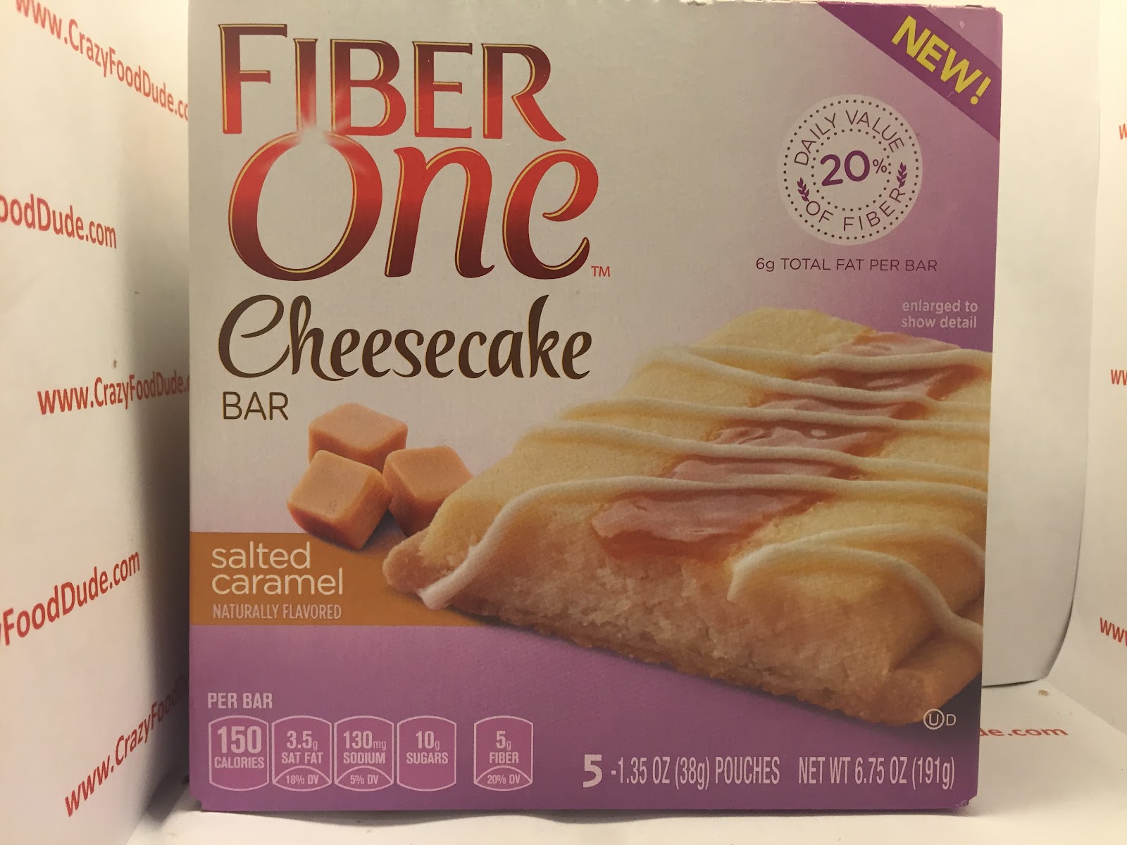 Crazy Food Dude Review Fiber One Salted Caramel Cheesecake Bars