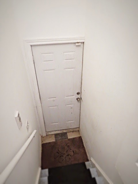 embarrassing back door stairwell mess