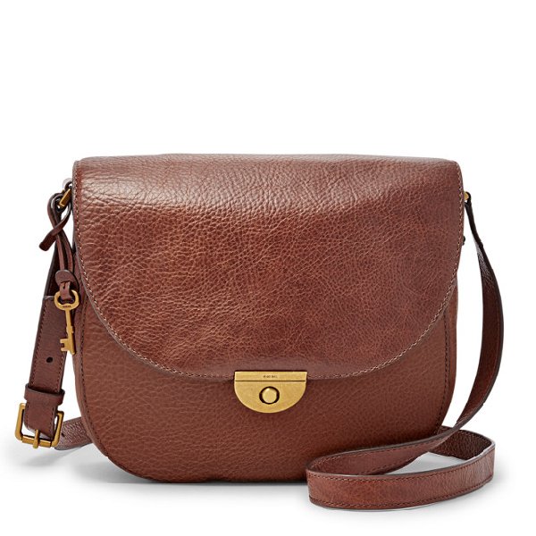 USA Boutique Fossil Emi Large Saddle Bag Brown