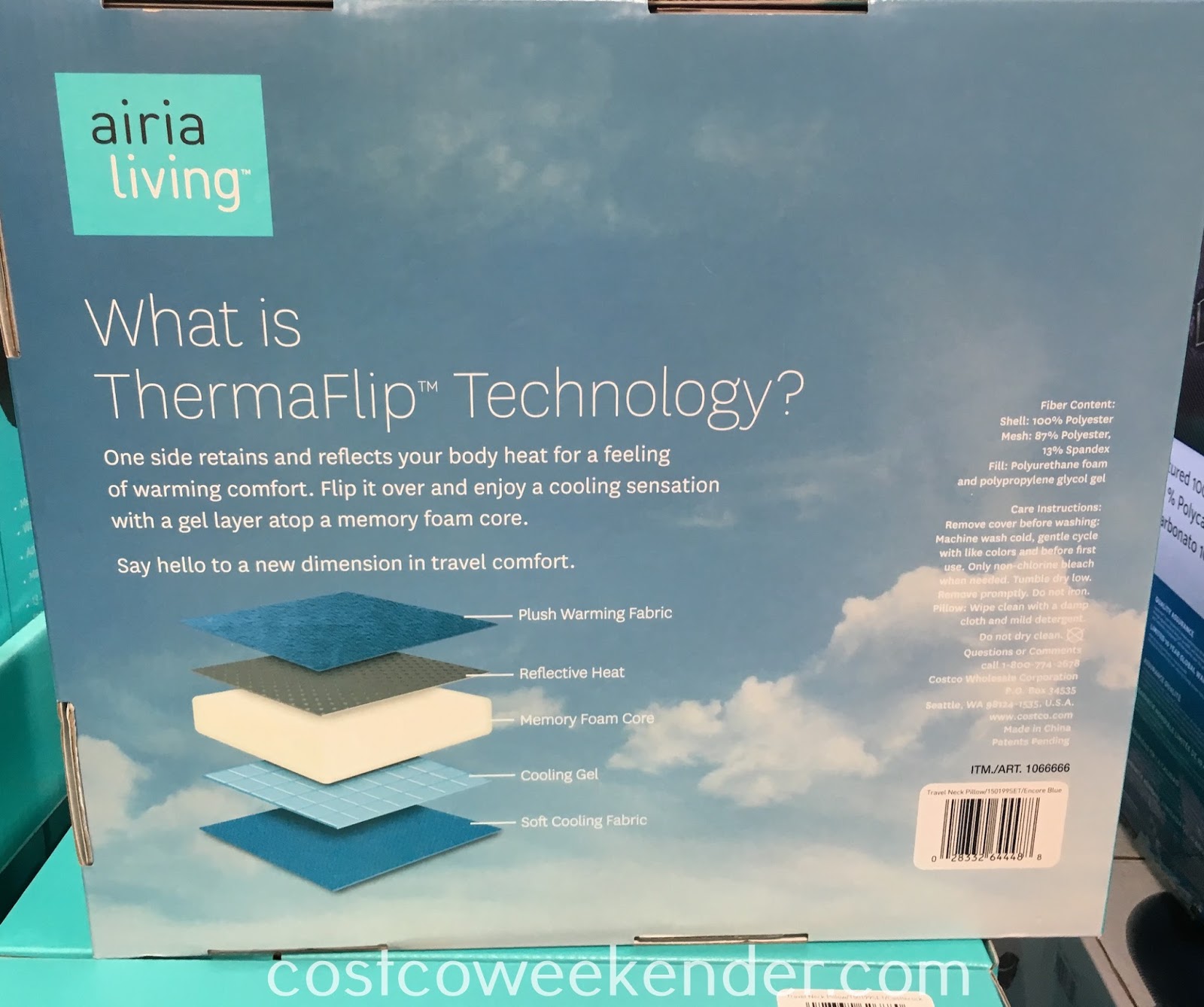 Aria Living ThermaFlip Travel Pillow Costco Weekender