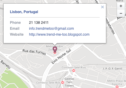 Localização, Trend me too, Mapa, Contactos, Estúdio, Escritório, Horário de Funcionamento Localização, Trend me too, Mapa, Contactos, Estúdio, Escritório, Horário de Funcionamento