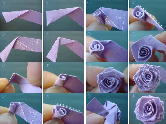 Bellart Atelier: Passo a Passo - Como fazer rosas de papel com dobraduras.