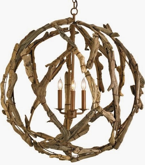 large driftwood orb chandelier