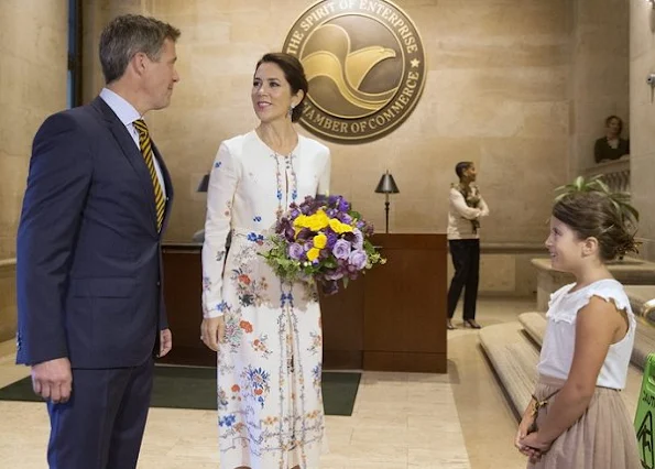 Crown Princess Mary and Princess Charlene wears the same Vilshenko Jery floral print dress