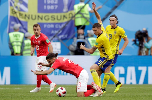 Sweden beat Switzerland 1-0 to reach World Cup quarter-finals
