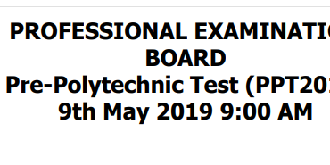 MP Pre-Polytechnic Test (PPT) 2019 Model Answer Key – Held on 09/05/2019