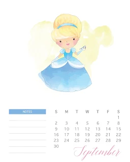 Calendario 2018 de las Princesas Disney para Imprimir Gratis. 
