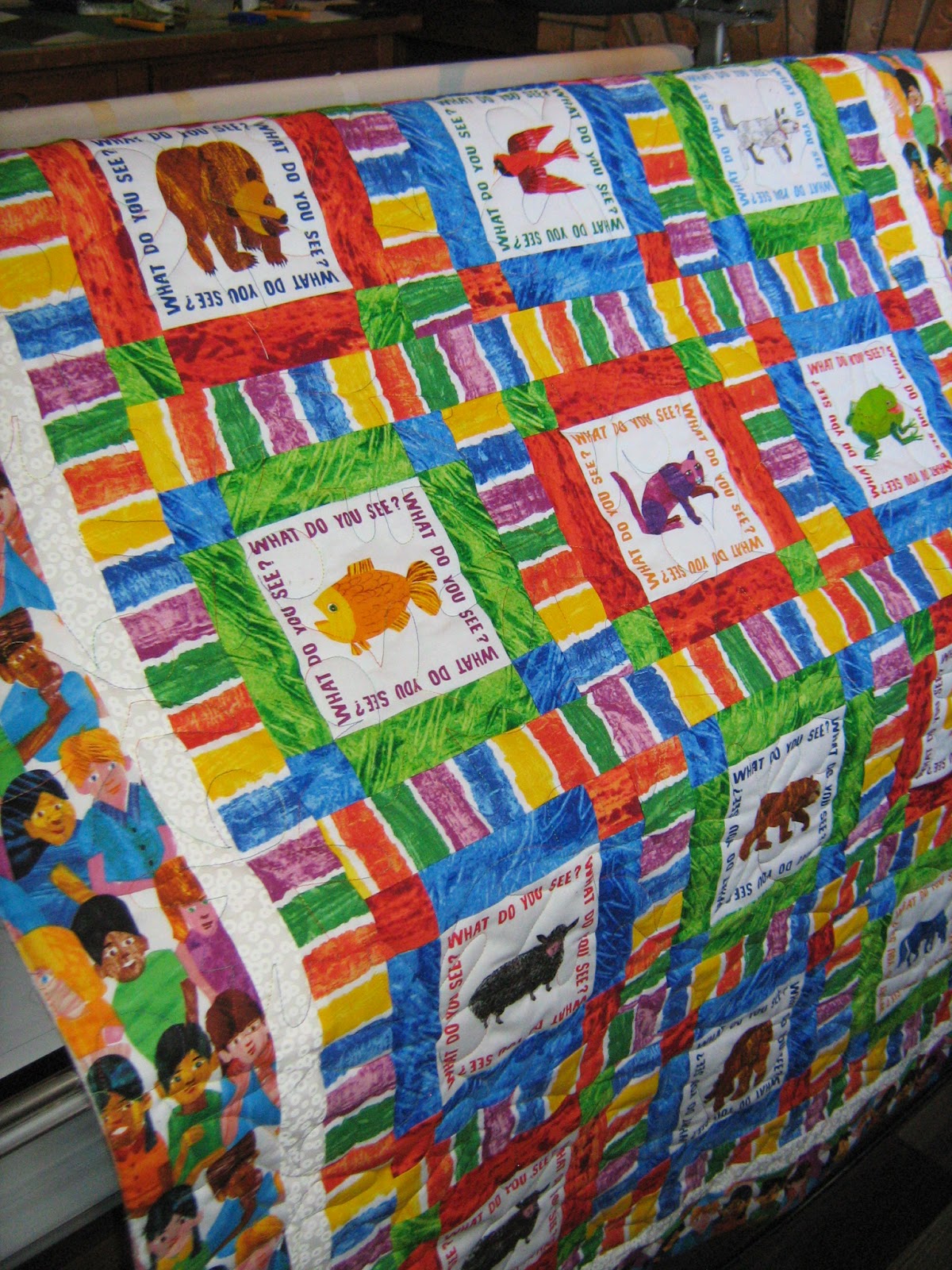 Inch by Inch Quilting Brown Bear Quilt by Lorna