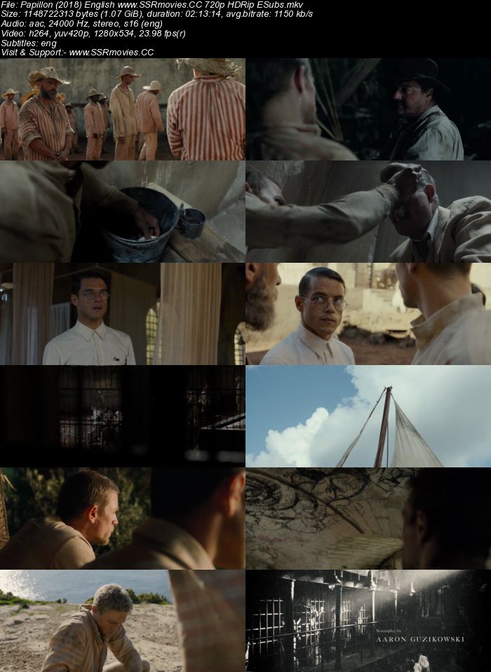 Papillon (2018) English 720p HDRip Full Movie Download