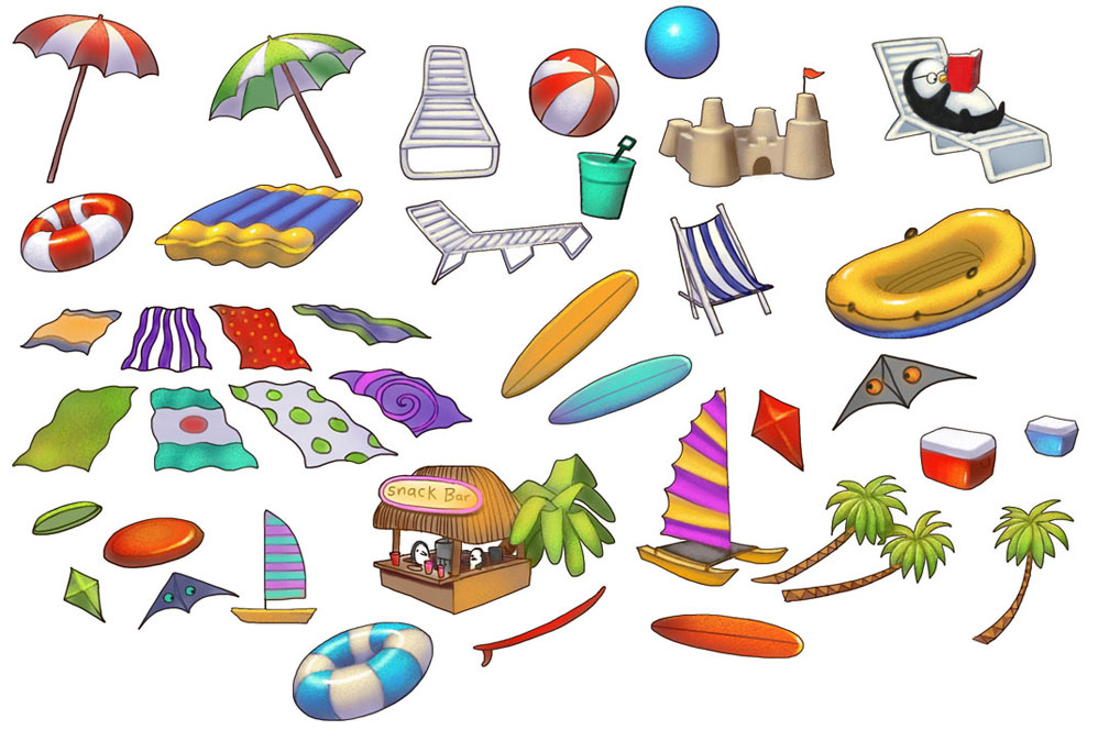 Какие предметы на пляже. Лето предметы. Предметы для пляжа. Лето атрибуты. Летние предметы для игр.