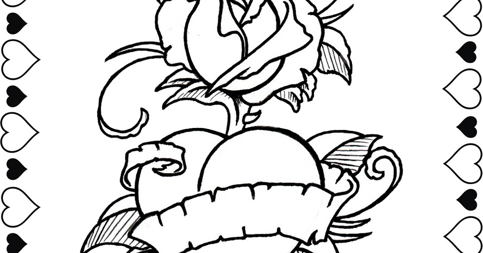 Effortfulg: Roses And Hearts Coloring Pages