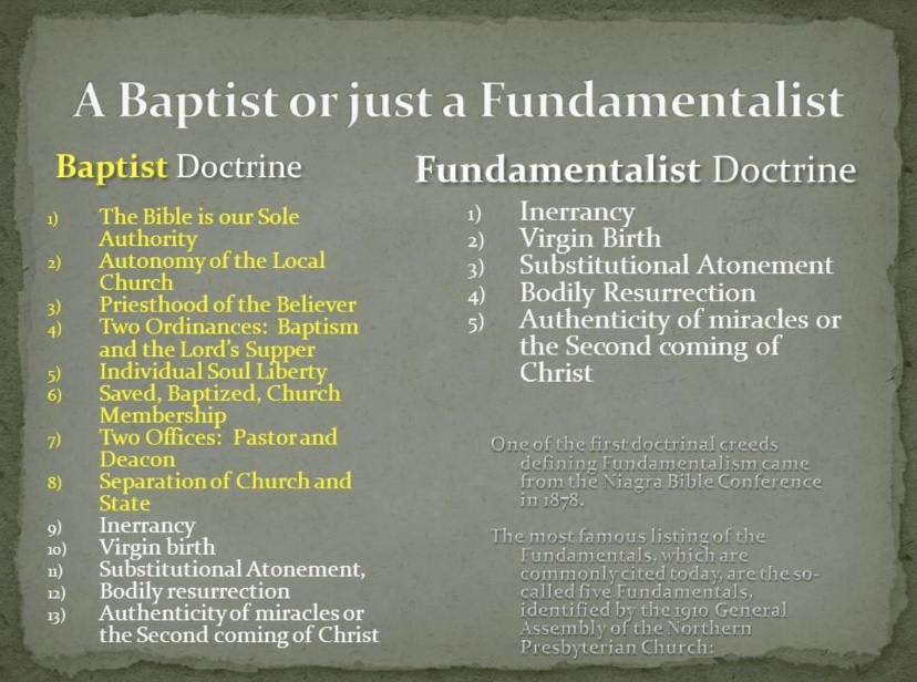 Baptist Theology in American Culture A Baptist Or Just A Fundamentalist