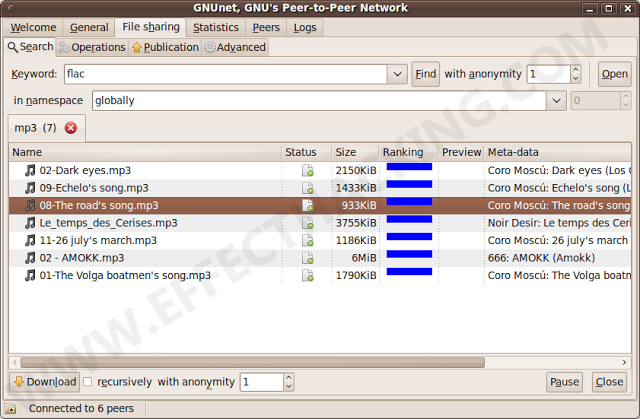GNUnet Linux Screenshot