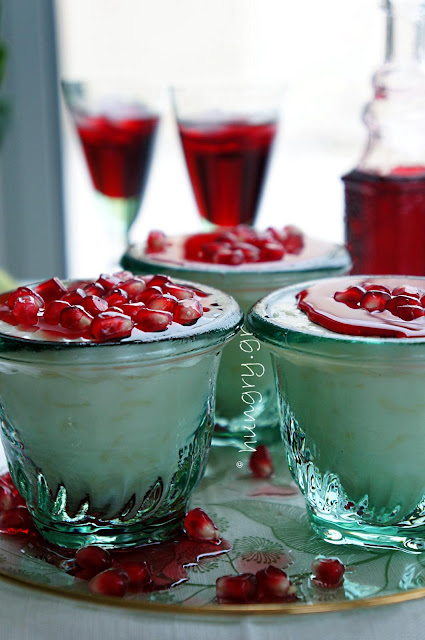 Rice Pudding with Pomegranate Syrup