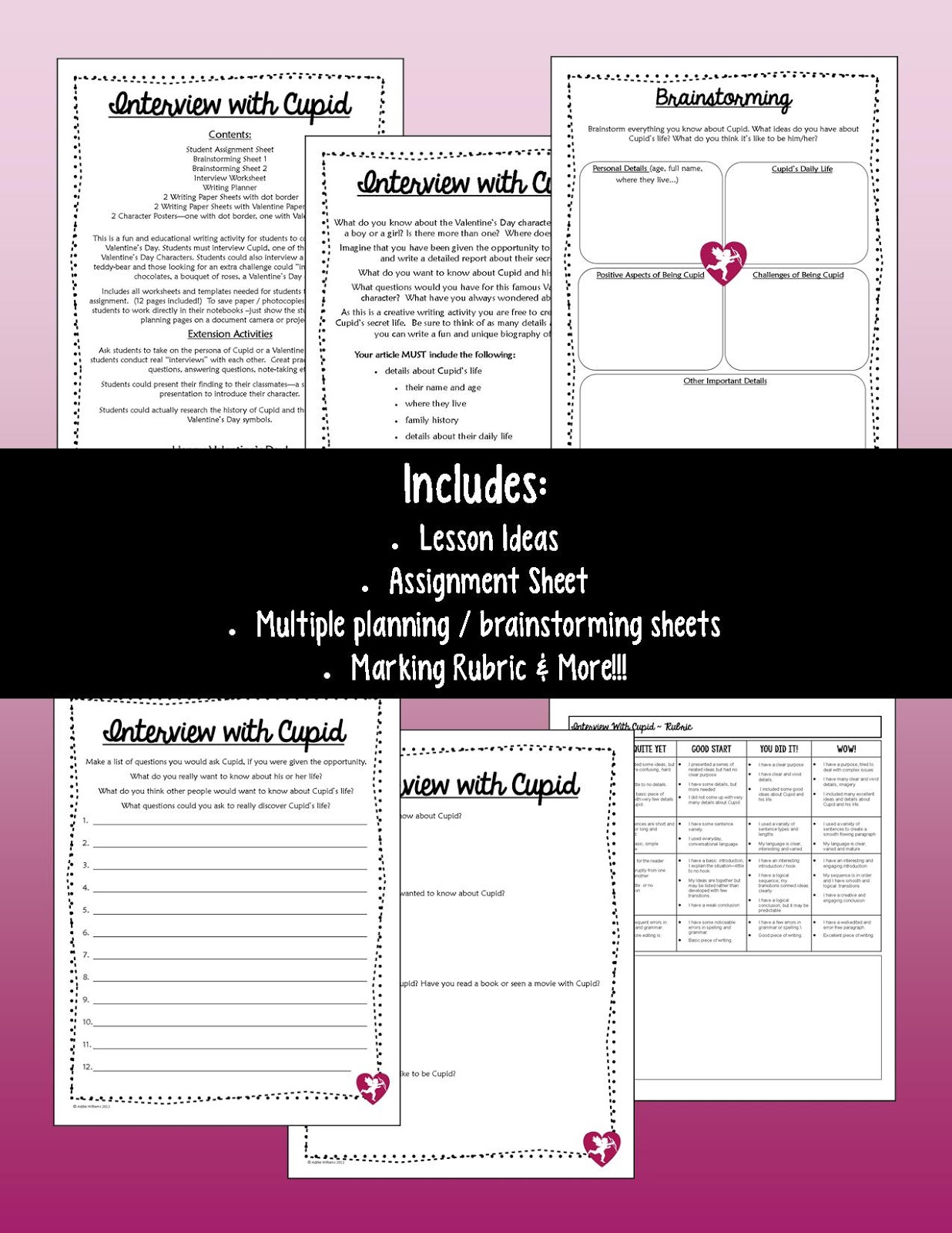 https://www.teacherspayteachers.com/Product/Valentines-Day-Writing-Activity-Interview-With-Cupid-475057