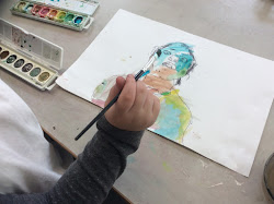 elliott mrs tint transfer watercolor students paint paper they