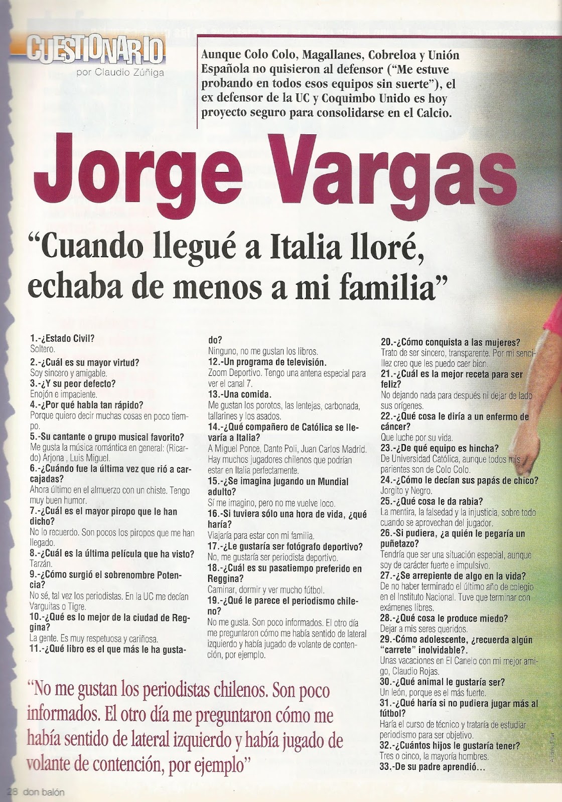 Partidos de la Roja Vargas