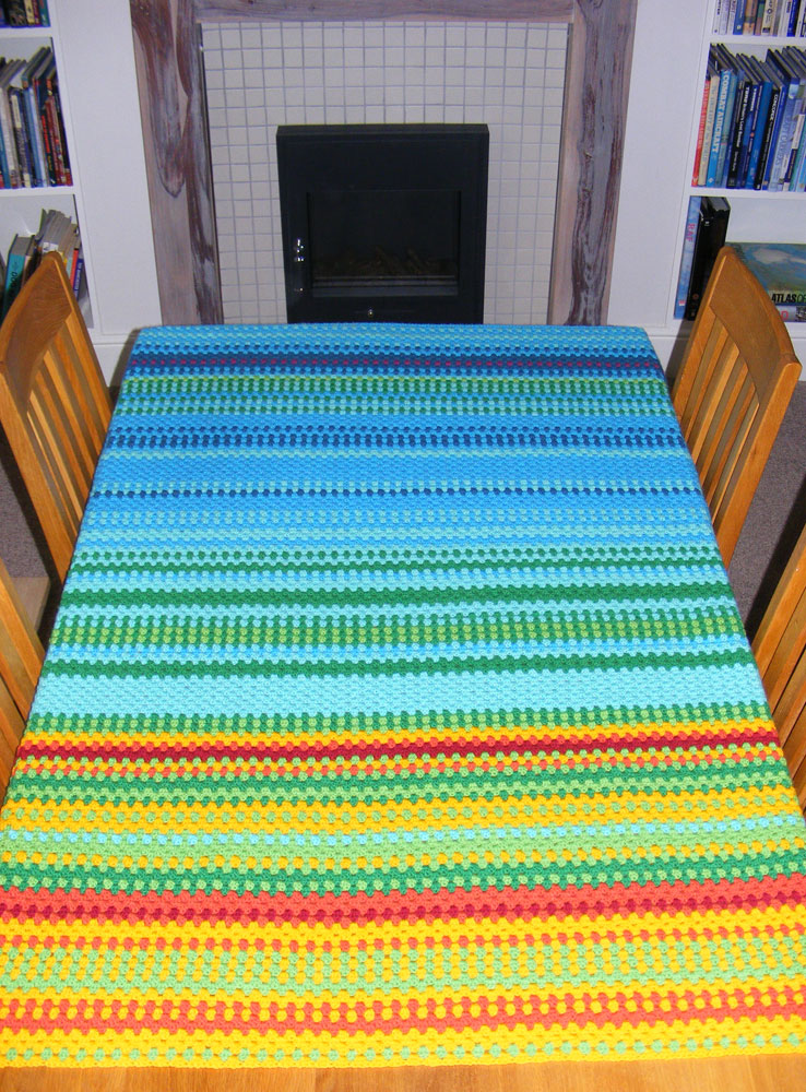 Sooz Jewels: Halfway through crocheted temperature blanket