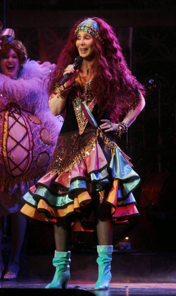 Cher performing in her gypsy outfit on her 'Dressed To Kill Tour'