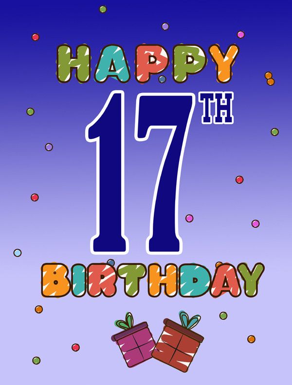 Free Printable Happy 17th Birthday Cards