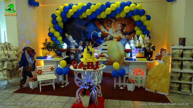 Decoração de aniversário - Festa infantil - A Bela e a Fera Decoração de festa infantil - Aniversário feminino - Barra - RJ - Tema A Bela e a Fera