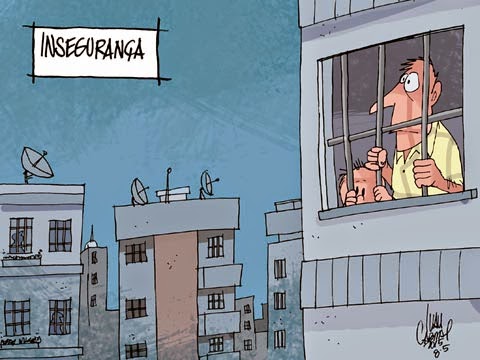 Sorriso Pensante-Ivan Cabral - charges e cartuns: Charge do dia: Insegurança