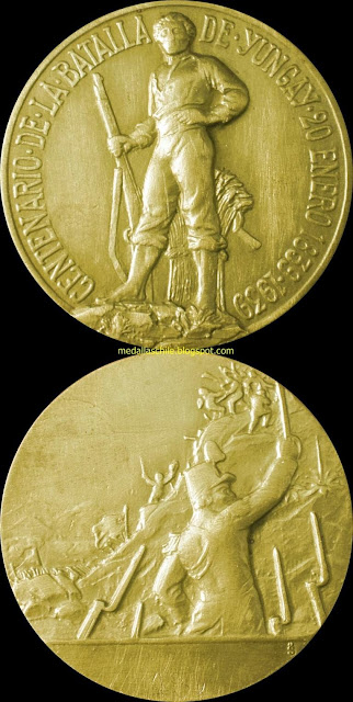 Medalla Centenario Batalla de Yungay Guerra contra la Confederación Perú-Boliviana