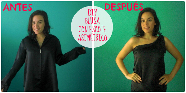 DIY blusa con escote asimétrico