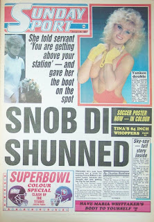 Front page of the Sunday Sport paper 25-1-87