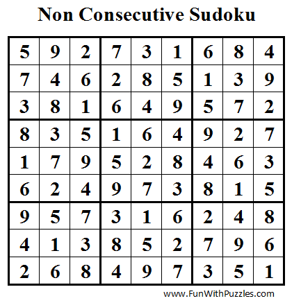 Non Consecutive Sudoku (Daily Sudoku League #34) Solution