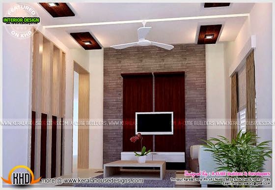 Living room interior in Kerala