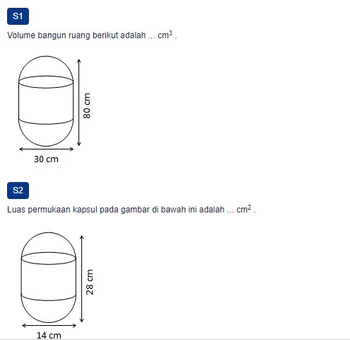 Contoh Soal Volume Bangun Ruang Gabungan