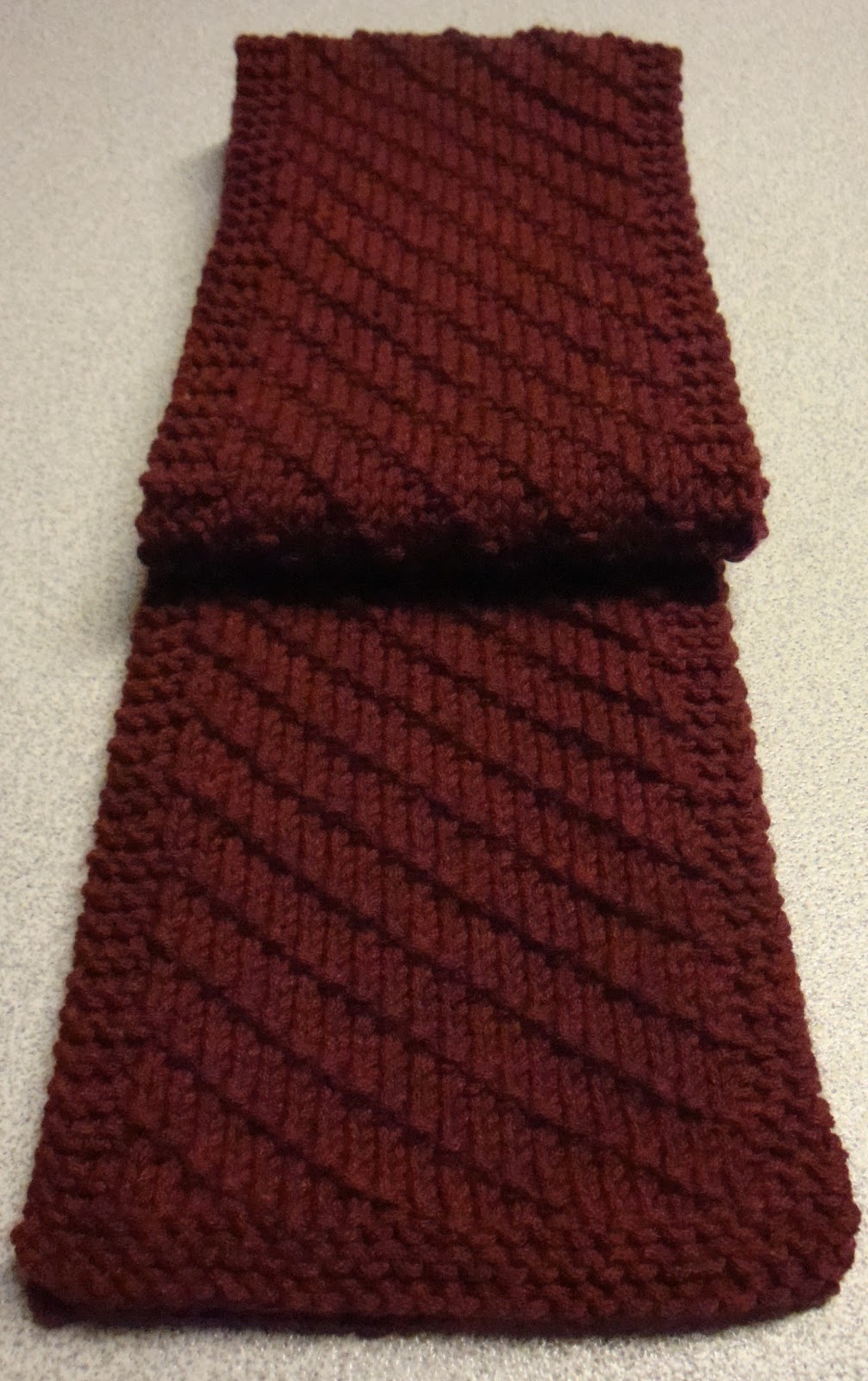 Kim's Knitting Korner Simple Scarf for Him (a free pattern)