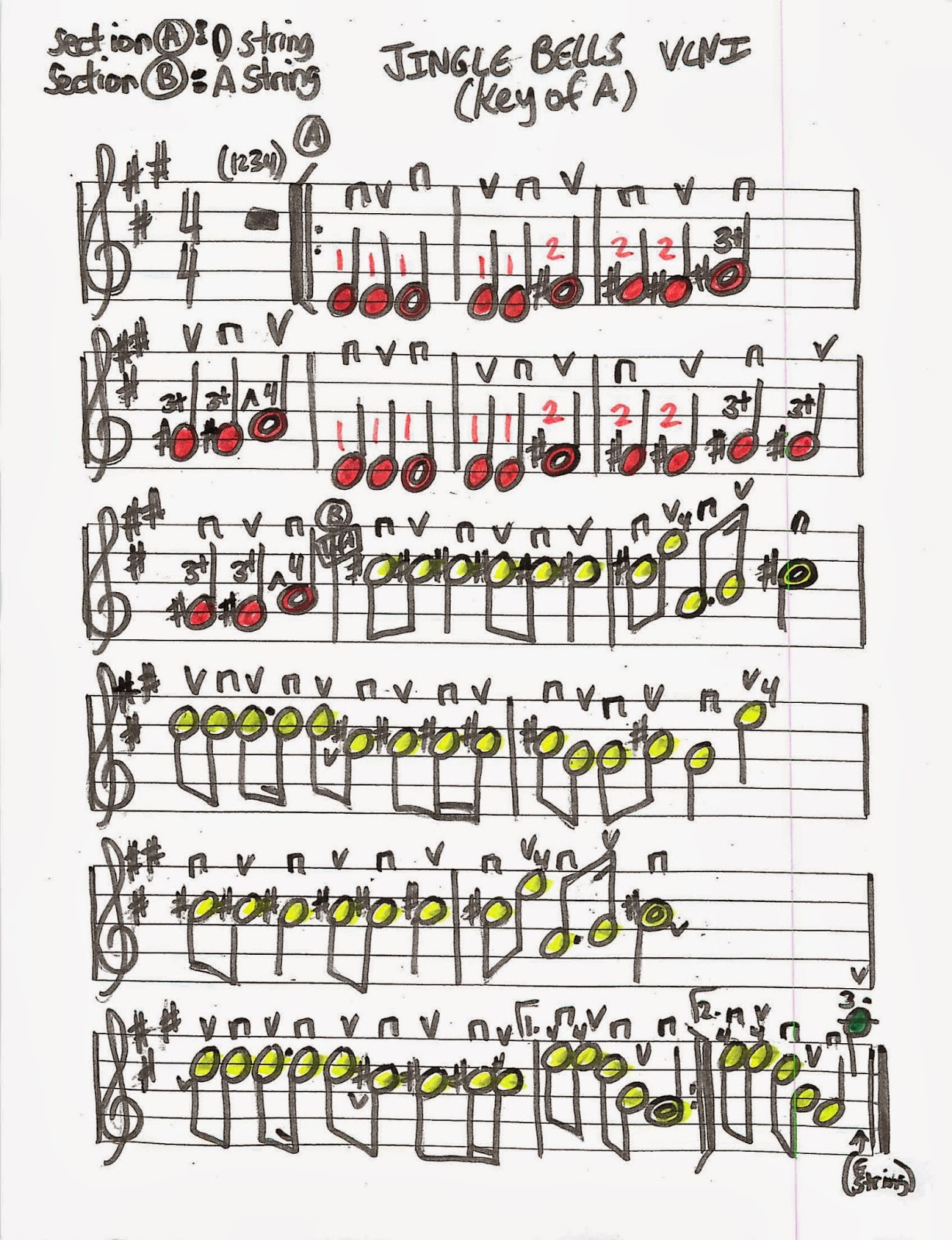 Miss Jacobson's Music JINGLE BELLS FOR THE BEGINNING VIOLIN CLASS