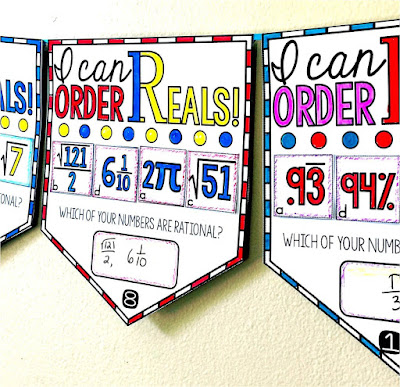 Ordering Real numbers math pennant