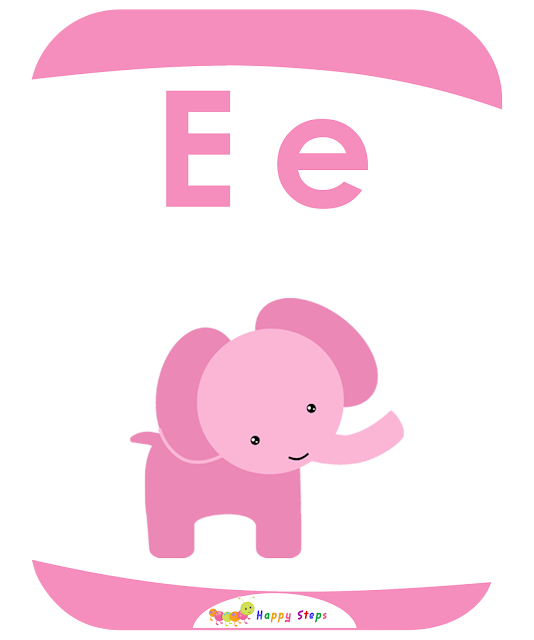 Flashcard Letter -E- Elephant