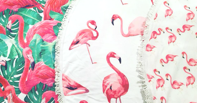 Flamingo Roundies rond strandlaken