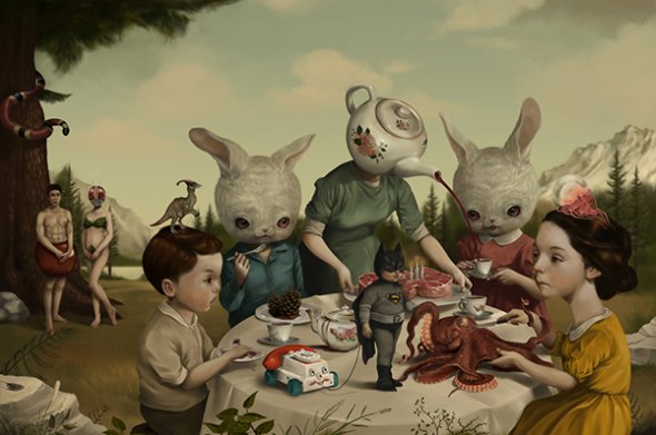 As surreais e macabras pinturas de Roby Dwi Antono Roby Dwi Antono pinturas ilustrações surreais bizarras fofas macabras