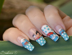 nail nails designs french christmas decals manicure cartoon smurfs gel paint dots decal winter smurf pattern stroumph 4u polka idea